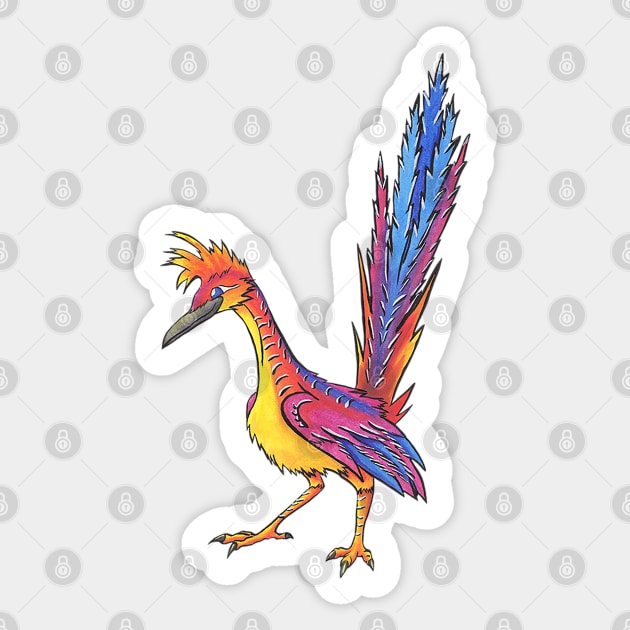 Colorful Roadrunner Sticker by demonhounddesign